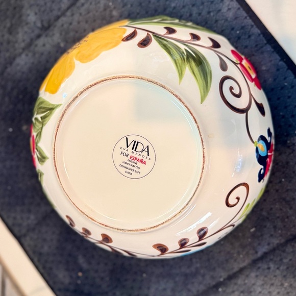 JARDINE Vida Eva Mendes for Espana Handpainted Ceramic 11” Serving Bowl - Picture 7 of 15